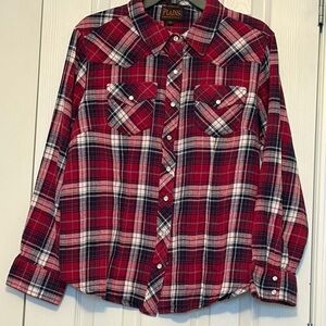 Plaid Button Down Women's Shirt Western Wear 1X